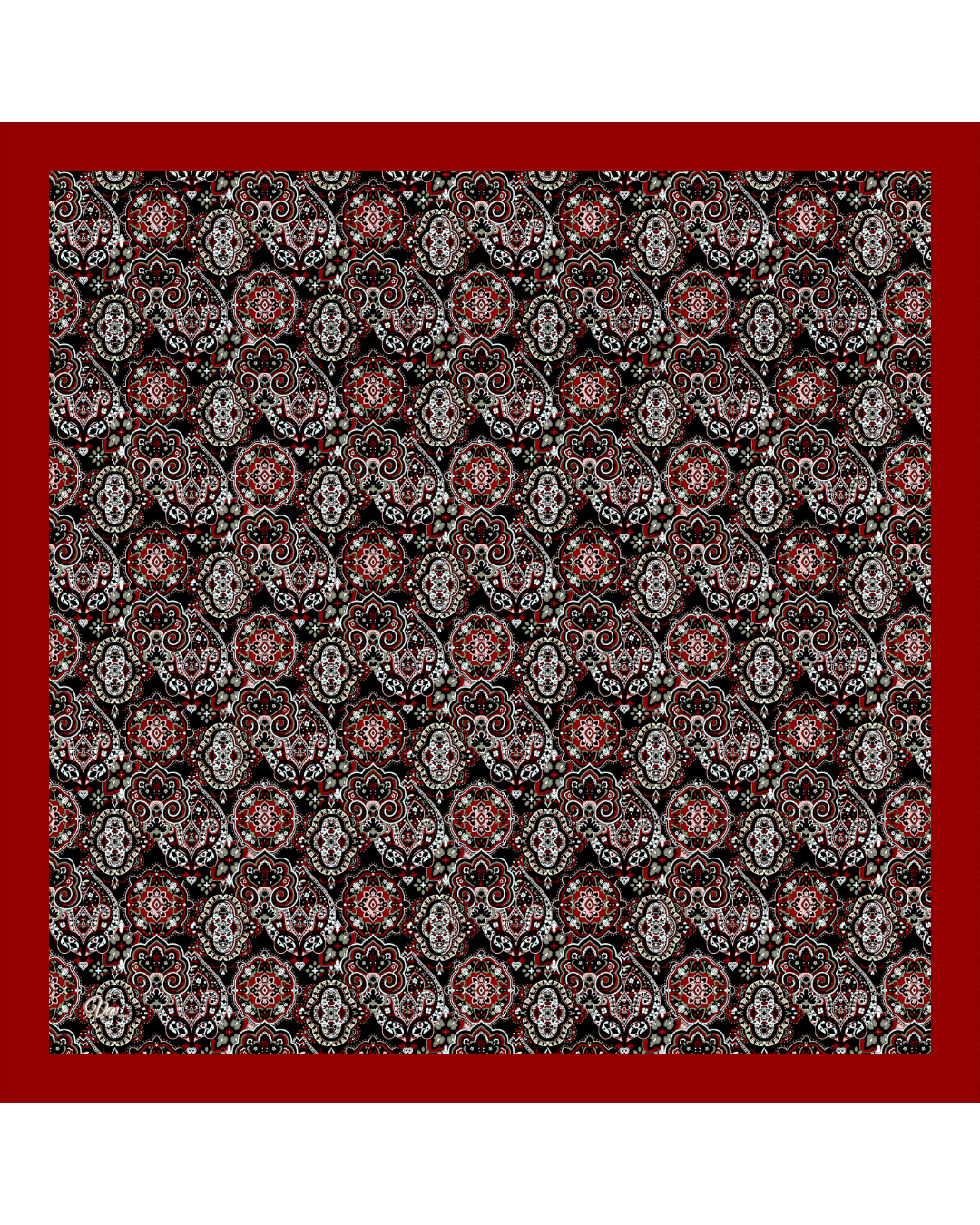 Kızıl Motif Soft Eşarp