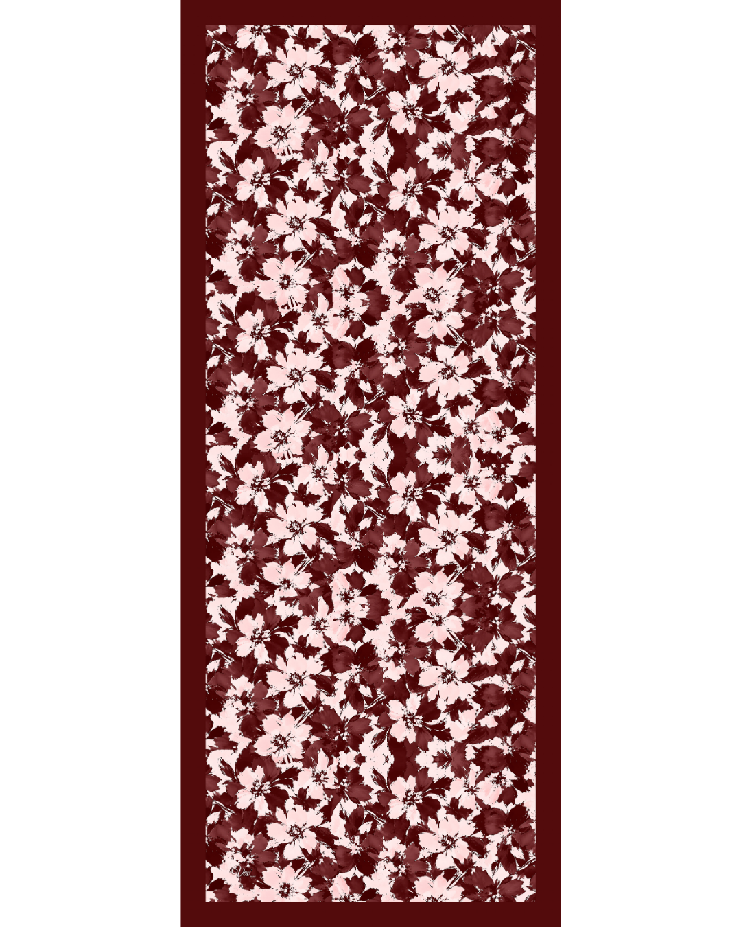 Bordo Çiçeği Soft Şal